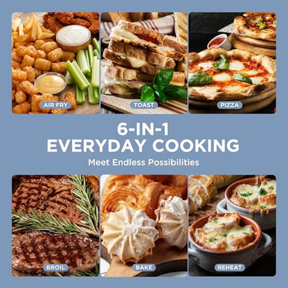 Midea Neo Air Fryer Toaster Oven Combo with Air Fry, Toast, Pizza, Broil, Bake, and Reheat Functions, 21.1 Quarts, Stainless Steel