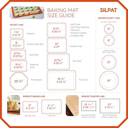 Silpat Premium Non-Stick Silicone Baking Mat, 3/4 Sheet, Cream