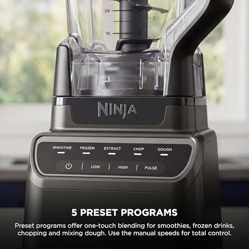 Ninja Kitchen System | All-in-One for Smoothies, Frozen Drinks, Veggie Chopper & More | With Full-Size Pitcher, 8 Cup Food Processor Bowl, (2) 18 oz. Cups, | 1200 Watt | Dark Grey | BR601AMZ