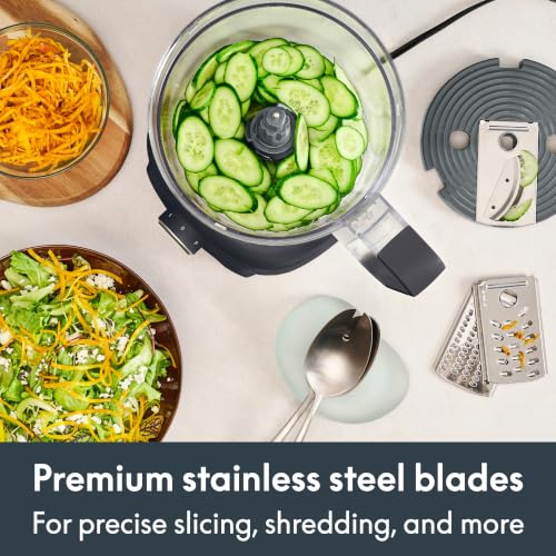 bella CHOP Deluxe 10-Cup Food Processor with Built-In Storage, Slate