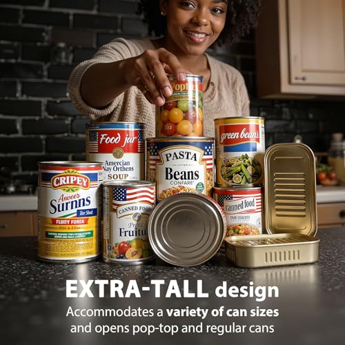 Can Opener Electric, Rechargeable One Press Automatic Can Opener, Side Cut Smooth Edge Hands Free, Fits All Can Sizes, Safe Kitchen Gadget Easy Use Tool for Seniors with Arthritis, Quick Open (Black)