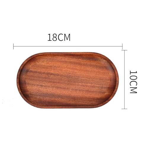 2 Pack Solid Wood Serving Platters and Trays of Natural Wood with Edge,Rectangular Avoid Sliding and Spilling Food (Walnut Trays x 2Pack)