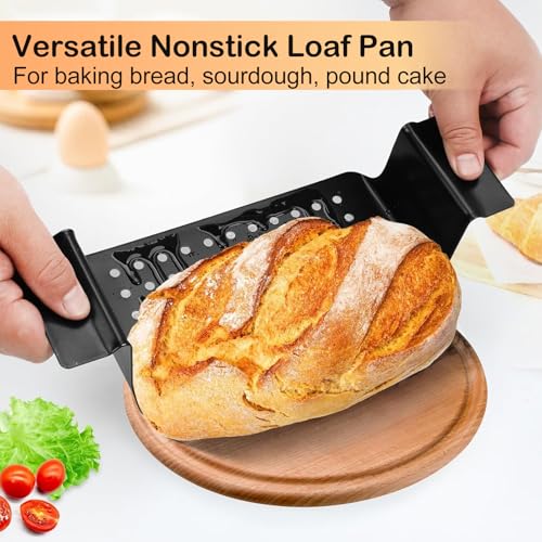 Barlket Meatloaf Pan with Drain Tray, 2 Pack, Non Stick Meat Loaf Pan with Drip Tray, 9.8x5.7 Inch Bread Baking Pan with Insert Easy Removal Perforated, Bakeware Loaf Pan for Oven Roasting Meat