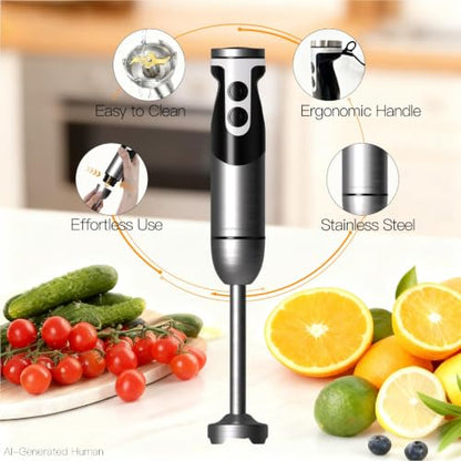 MEGAWISE Immersion Hand Blender, 800W DC Motor, Variable Speed Control