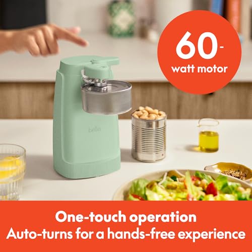 bella Electric Can Opener, Automatic One-Touch, Seaglass