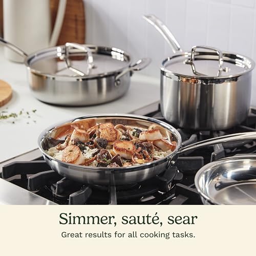 Cuisinart 12-Piece MultiClad Pro Triple Ply Stainless Stainless Steel Pots and Pans Set, Cookware Set Compatible with Induction, Electric, Gas Cooktops, Cool Grip Handles, Oven Safe to 500°F, Silver