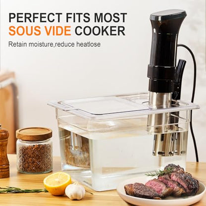 HOMENOTE Sous Vide Container 12 Quart with Universal Collapsible Hinged Lid