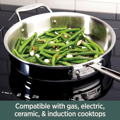 All-Clad D5® Stainless Steel Core 4 Quart Soup Pot With Lid - Made in the USA - The Upgrade for Supremely Even Heat- Oven Safe & Induction Compatible Cookware
