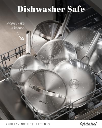 Stainless Steel Cookware Set, 8 Pcs Tir-Ply Pots and Pans Set, PFOA&PTFE Free, Dishwasher&Oven Safe, Kitchen Induction Compatible, ollas de acero inoxidable para cocinar