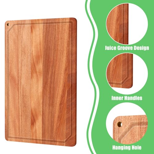 Eaasty 12 Set Extra Large Plain Cutting Board Bulk Heavy Duty Wood Cutting Boards Set with Juice Groove for Kitchen Wedding Housewarming Crafts Gifts, Pre Oiled (14" x 11",Walnut)