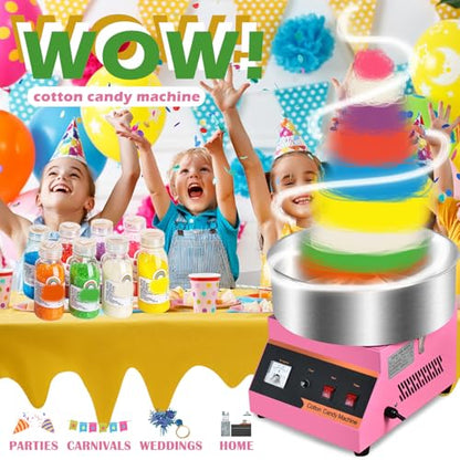Commercial & Home Cotton Candy Machine 110V 1000W,3 Mins Fast Preheat, Stainless Steel, Easy to Operate & Clean for Birthday Party, Events & Commercial Use