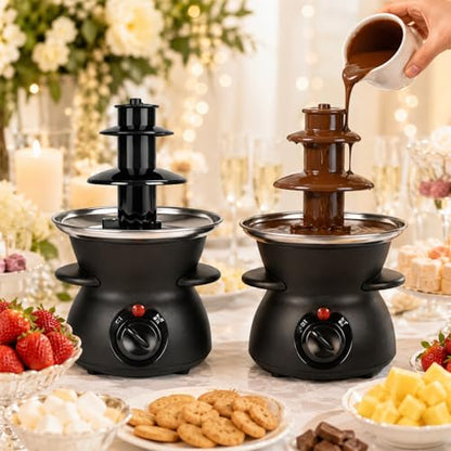 3-Tier Chocolate Fondue Fountain, Electric Chocolate Fountain Machine