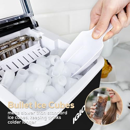 Igloo Ice Maker Countertop, Portable Ice Maker with Handle, 26lbs, Black
