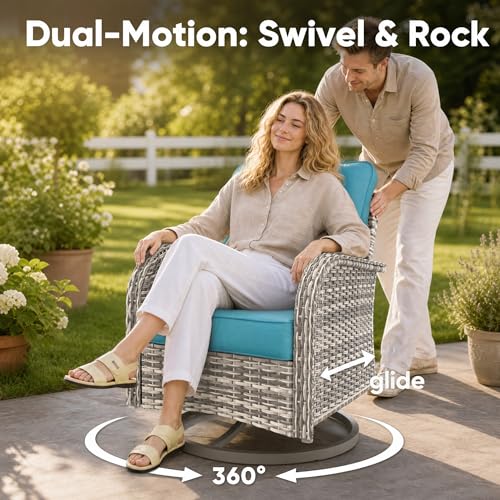 Sweecci Outdoor PE Wicker Rattan Modular Patio Sectional Sofa Set