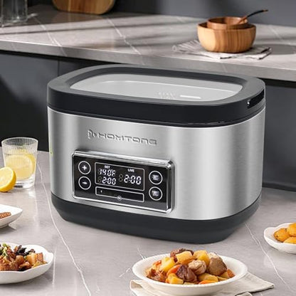 Homtone Sous Vide Cooker, 8 Quart All-in-One Design with Precise Temperature Control, 3D Water Circulation, Easy Setup 1000W for Steak Chicken Meal Prep