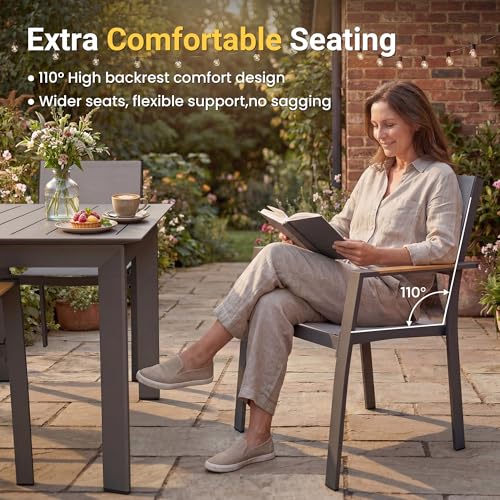 Outdoor Dining Set, Patio Furniture Set with 121" Extendable Dining Table, Outdoor Furniture Set for 4–12 People, All-Weather Aluminum Patio Table and Chairs set for Backyard, Porch, Garden, Grey