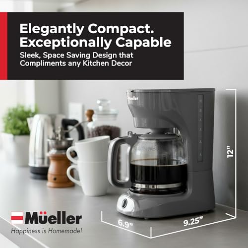 MUELLER HOME 12-Cup Drip Coffee Maker, Gray