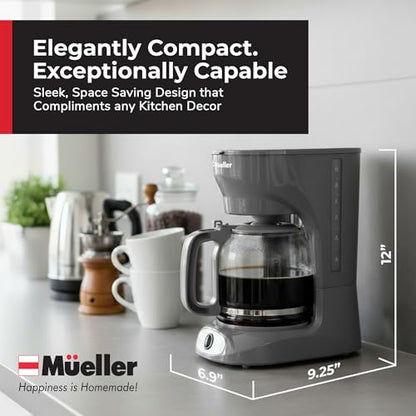 MUELLER HOME 12-Cup Drip Coffee Maker, Gray