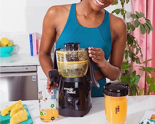 magic bullet Mini Juicer, Countertop Space-Saving, 2" Feed Chute for Fruits and Vegetables, 400W, 16oz Cup, Compact Design, Black, MBJ50100AK