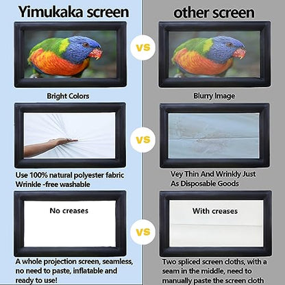 33ft Outdoor Inflatable Movie Screen, No Seam Projector Screen with Air Blower, Support Front & Rear Projection