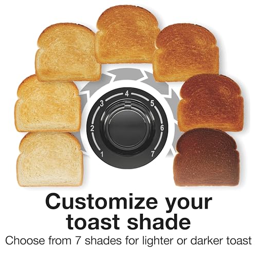 Proctor Silex 4 Slice Toaster with Extra Wide Slots for Bagels, Cool-Touch Walls, Shade Selector With 7 Browning Levels, Toast Boost, Auto Shut-off and Cancel Button, Black (24215PS)