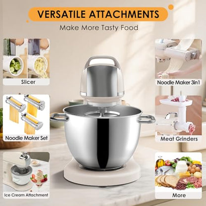 8.4QT Commercial Stand Mixer 800W with Aluminum Die Casting Meets the Standard of NSF/ANSI 8-2023, Mixers Kitchen Electric Stand Mixer with Stainless Steel 8L Bowl, Dough Hook, Whisk and Beater