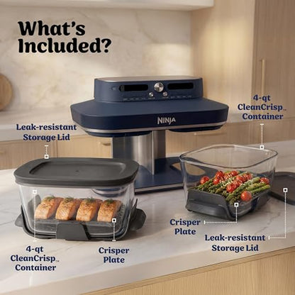 Ninja Crispi DualZone Glass Countertop Air Fryer, Cyberspace, DD101BL1