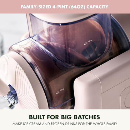 GreenPan Frost Ice Cream Maker & Slushie Machine, Soft Serve, Sorbet, Margaritas, Milkshakes, Frozen Yogurt, No Pre-Freezing, Ready in 15 Mins, 6 Modes, 7 Textures, Self-Cleaning, Family Size, Pink