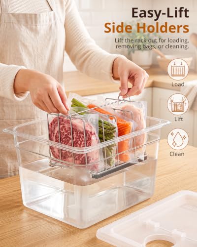 EVERIE Sous Vide Container Set, 12 Qt with Lid & Adjustable Rack