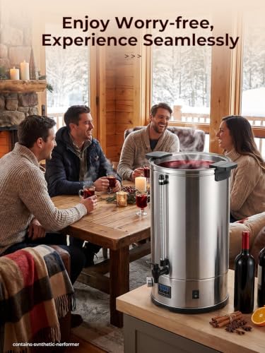 FOHERE 26.4QT Hot Water Dispenser，Canning Boiler With Rack