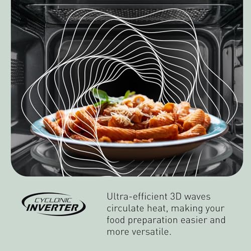 Panasonic NN-SN75LW cu.ft Cyclonic Inverter Countertop Microwave Oven 1250Watt Power with Genius Sensor Cooking, 1.6 cft, White