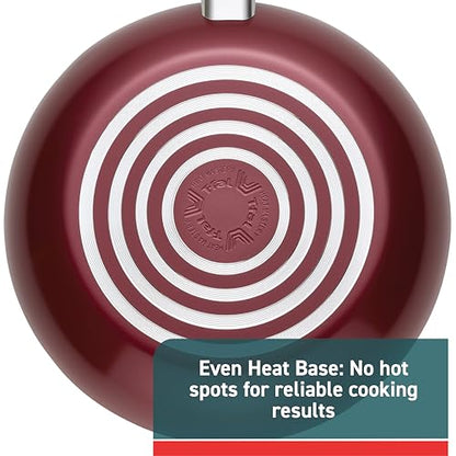 T-fal Essence, 20 Piece Non-Stick pots and pans Cookware Set, Red