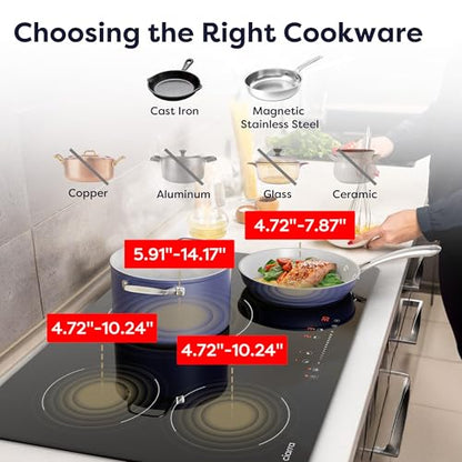 CIARRA 30 inch Induction Cooktop 4 Burners, 8200W Built-in Induction Stovetop with Booster, Timer & Safety Lock – Professional Heavy‑Duty