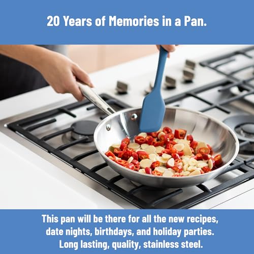 Misen 5-Ply Stainless Steel 6" Frying Pan - Professional Cookware for Induction, Gas and Electric - Dishwasher Safe, Oven Safe to 800°F - Durable, Versatile, Even Heating