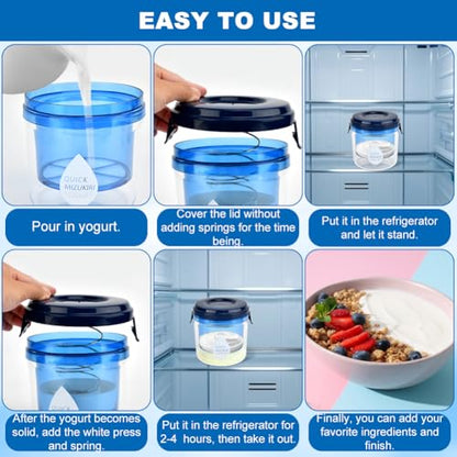 Greek Yogurt Strainer with Lid and Strainer Cloth, Ultra Fine Mesh Dry Yogurts Maker Separator, Reusable Yoghurt Filter to Makes Small Batches(450g)
