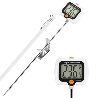 Candy Thermometer for Candy Making with Pot Clip,Best Instant Read Thermometer Digital for Cooking, Baking, Candy and Cheese Making – 10 Inch Probe, Large Rotating LCD Display, Essential Baking Tool