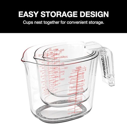 Cuisinart Nesting Liquid Measuring Cups, Clear, 3-Piece, CTG-00-3MC