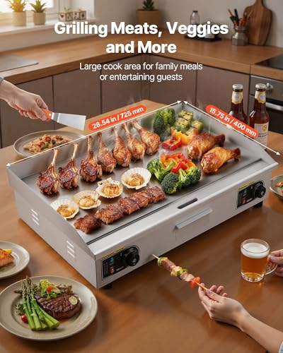 VEVOR Commercial Electric Griddle, 30" No Plug, Countertop Flat Top Griddle