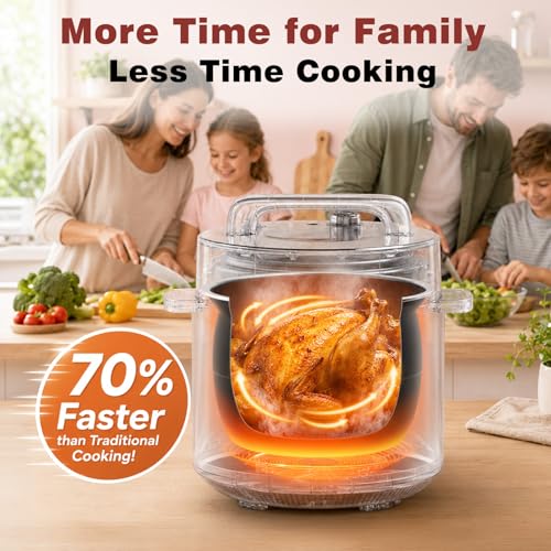 VAJ 8-Quart Electric Pressure Cooker, 12-in-1, 14 Presets, 1200W, Silver