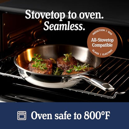 LEGEND COOKWARE 5-Ply Stainless Steel 4-Quart Sauce Pan with Lid - Induction Compatible, Oven Safe 800°F - Non-Toxic, No Coatings - Even Heating, Won't Warp - Built to Last Generations
