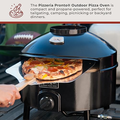 Pizzacraft Portable Outdoor Pizza Oven - Stonebaked Pizza Oven - Thermabond Technology, Even Heat Distribution, and 2 Baking Stones - Stainless Steel - Perfect for Backyard, Camping, and Tailgating