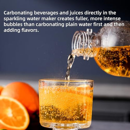 Multi-function Sparkling Water Maker,Carbonates Any Drink - Make Sparkling Soda & Fruit Drinks at Home, Sparkling Water Carbonator with 1L+0.5L BPA Free Bottles (Two CO2 Carbonator)
