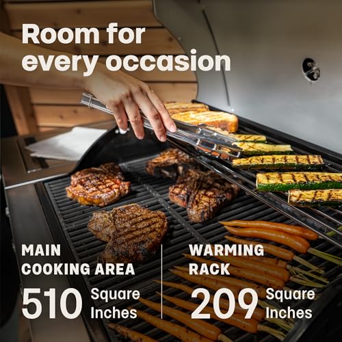Tytus Fresno 5-Burner Propane or Natural Gas Island Grill – 864 sq. in. Cooking, 48,000 BTU Main + 12,000 BTU Side Burner, Porcelain Grates, Storage Cabinets, Semi-Portable - SS/Ash Stone