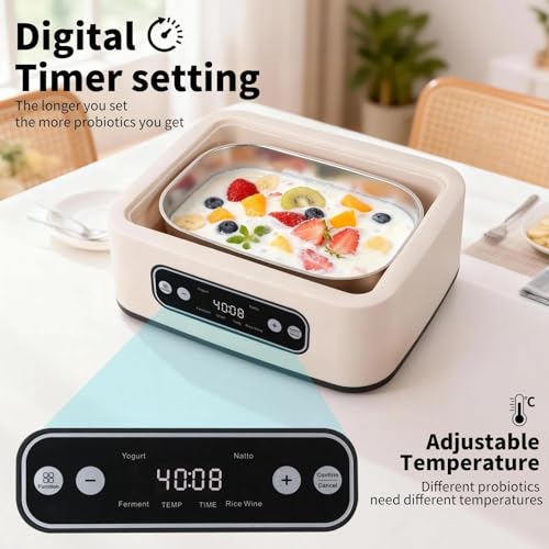 Yogurt Maker with Timer and Temperature Control
