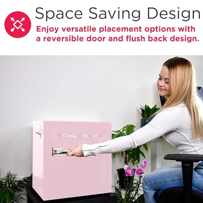Frigidaire EFR176 1.6 cu. ft. Retro Bar Fridge with Side Bottle Opener (Pink)