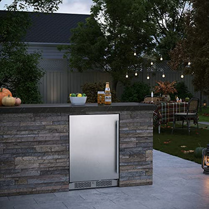 Avallon AFR242SSODLH 24 Inch Wide 5.66 Cu. Ft. Built-In Compact Outdoor Refrigerator with Left Hinge