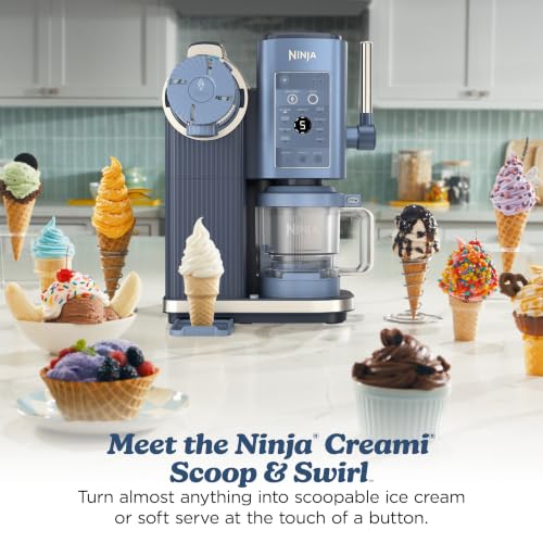 Ninja Creami Scoop & Swirl 13-in-1 Ice Cream and Soft Serve Maker, NC701BL