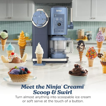 Ninja Creami Scoop & Swirl 13-in-1 Ice Cream and Soft Serve Maker, NC701BL