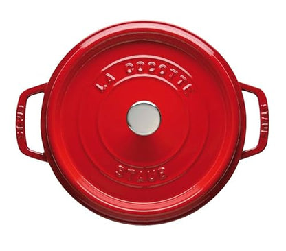 STAUB Cast Iron 7-Qt. Cocotte Round Dutch Oven, Serves 7-8, Cherry