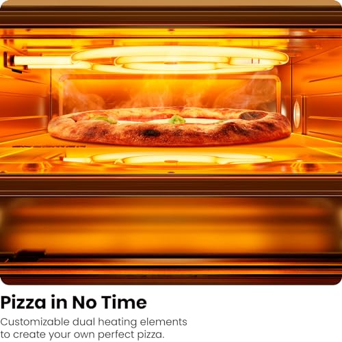 CHEFMAN Indoor Pizza Oven - Makes 12 Inch Pizzas in Minutes, Heats up to 800°F - Countertop Electric Maker with 5 Touchscreen Presets, Pizza Stone and Peel Included - Stainless Black